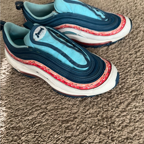 Nike Blue and Red Air Max 97 Sneakers - Picture 1 of 3